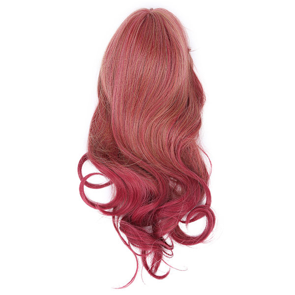 Röd Lång Lockig Peruk Justerbar Högtemperaturfiber Peruk Syntetisk Kvinna Cosplay Peruk LC248