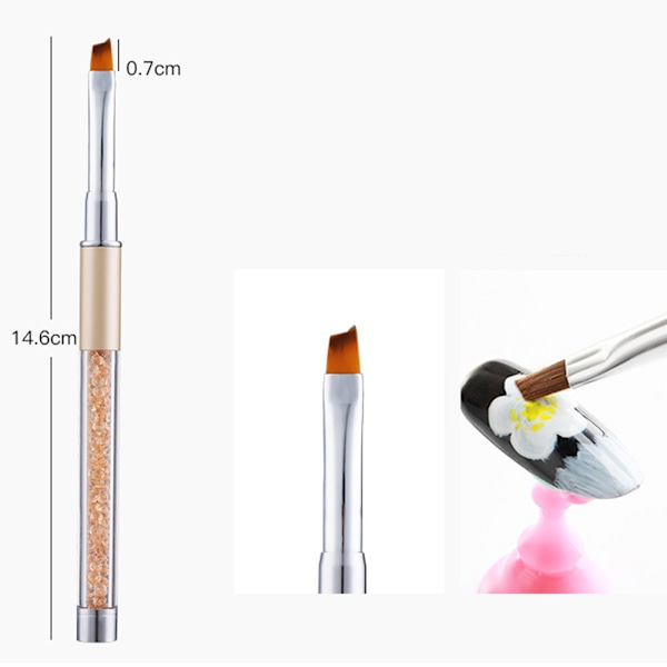 Målnings-UV-borste för nagelkonst, falska nageltips, akrylpulver, gelritning, designpenna, manikyrverktyg 4#