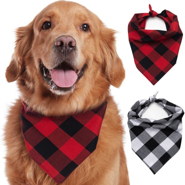 Odi Style Buffalo Plaid Hundebandana 4-pakning - bomullsbandanaer