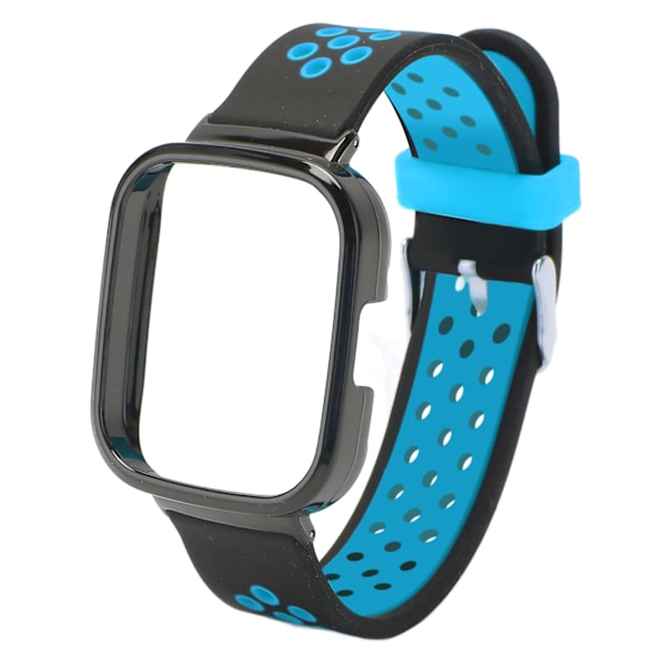 2-i-1 Armband för Redmi Watch 3, Snabbkoppling, Mjuk Silikon, Svettbeständig, Smartwatch Armband, Svart Blå