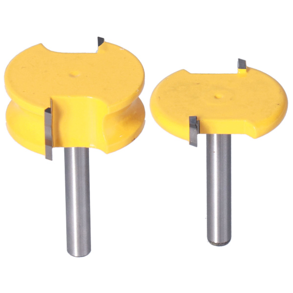 2-pack Fräsfrässet 1/4 tum Skaft Silver Gul Pärlfog Fräsfräs för Träbearbetning