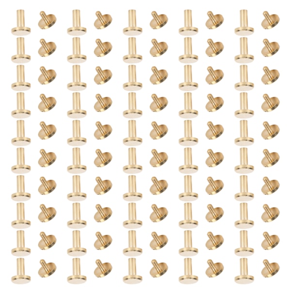 50 Set Bindande Nitar Runda Platt Huvud Mässing Spårskruv Nitar för Bälten Väskor Plånböcker Skor Jackor Läder Tyg 10x8mm / 0.39x0.31in