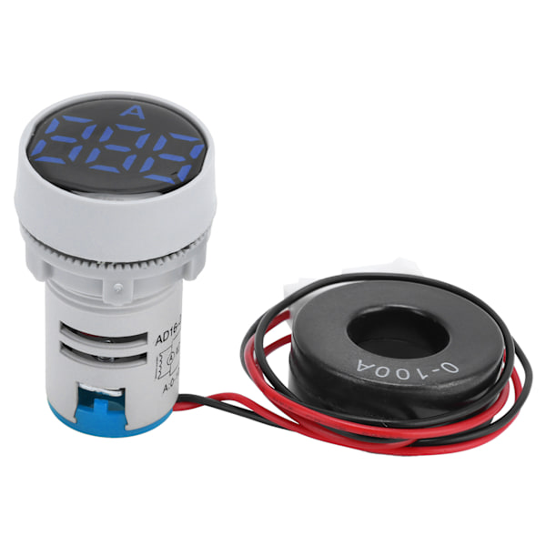 Digital Strömmätare Kristallpanel Amperemeter Rund Signalindikator AC 220V AD16‑22DSABlue