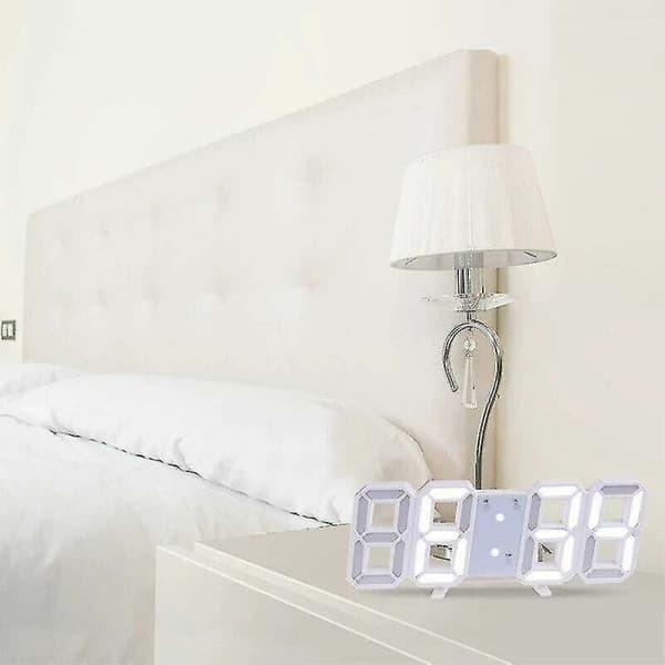 Stor 3D LED Digital Veggklokke
