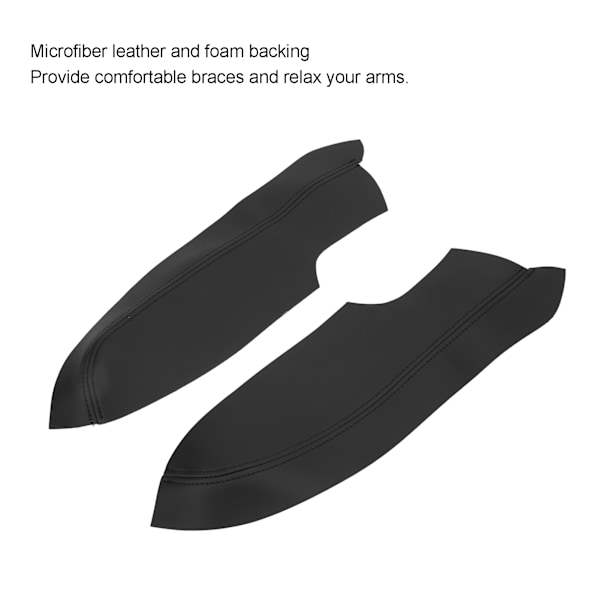 2-pack Mikrofiber Läder Dörrpanel Armstödsskydd Antiscratch Ersättning för Civic 2005‑2011 Svart