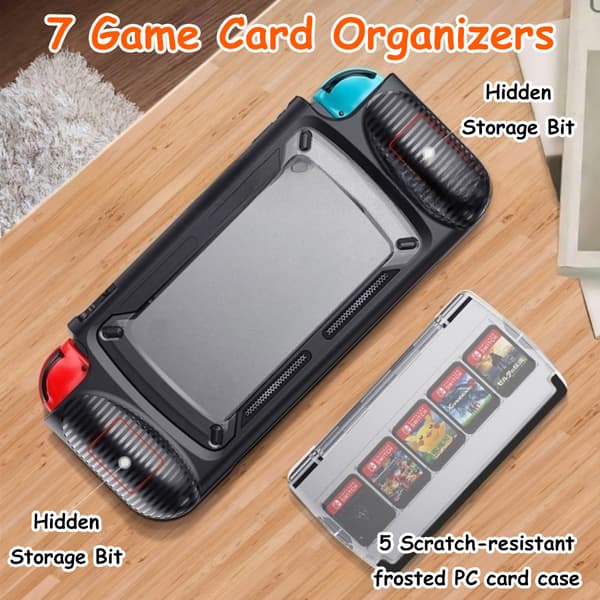 Nintendo Switch Skyddsfodral Spelkonsol Skyddsfodral TPU Falltåligt Black+Red