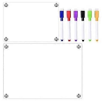 1 sæt whiteboard til køleskab magnetisk opslagstavle akryl whiteboard skriveplan