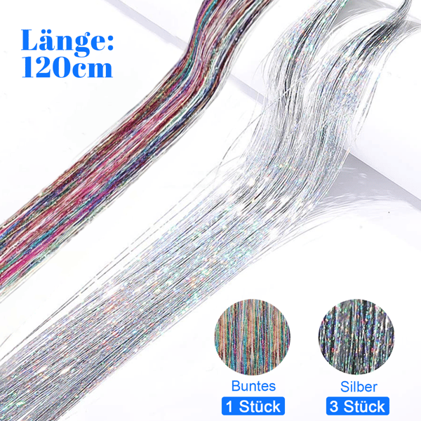 Festlig Hårglitter, Clip-In Glitter Extensions For Enkel Installering Og Høykvalitets Polyesterfiber