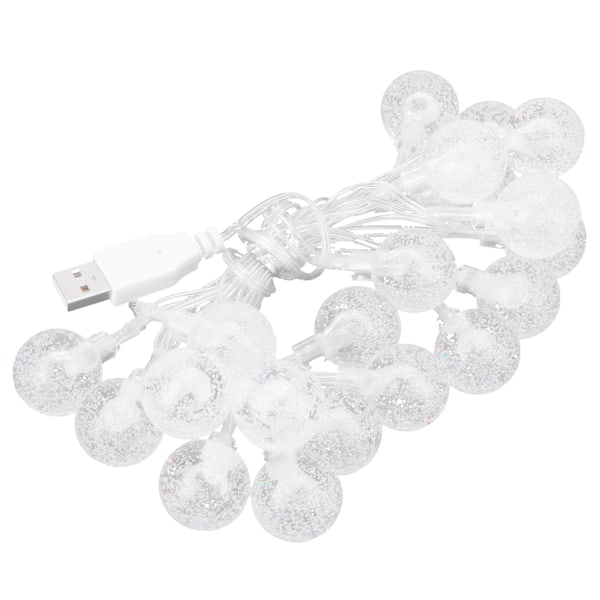 USB Ljusslinga 20LED Kristall Bubbla Bollformad Dekorativ Ljusslinga för Sovrum Fest Bröllop Camping Inomhus Utomhus