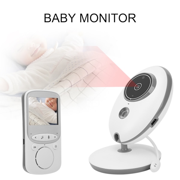 2,4G Digital Trådløs Babyalarm Sikkerhedskamera To-vejs Intercom Babyalarm 100‑240VEU Stikkontakt