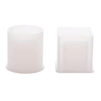 2 STK DIY Silikone Penforme Kube og Cylinder Harpiksforme Penholderform til Håndværk