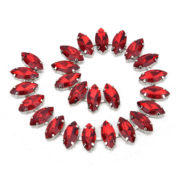 1 Jaardi (90cm) Kristallilasi Ommeltava Rhinestone-Ketju Koristelu DIY Vaatteille  Koristelu Punainen Rhinestone