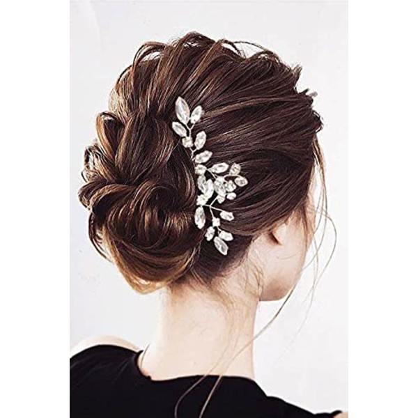 3st bröllop hårklämma-bridal blomma kristall hårnålar