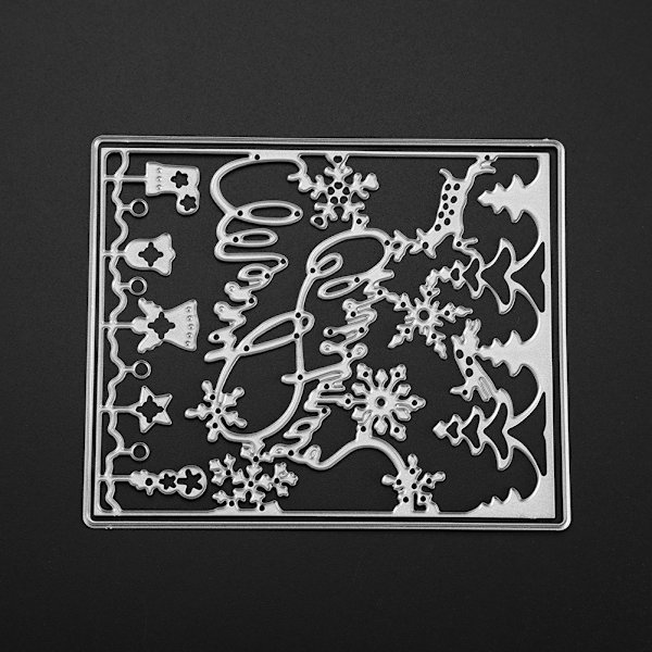 1 stk. Nytt Kulstofstål DIY Papirklipningskort Skæredør Embossing Håndværk Glædelig Jul (003)