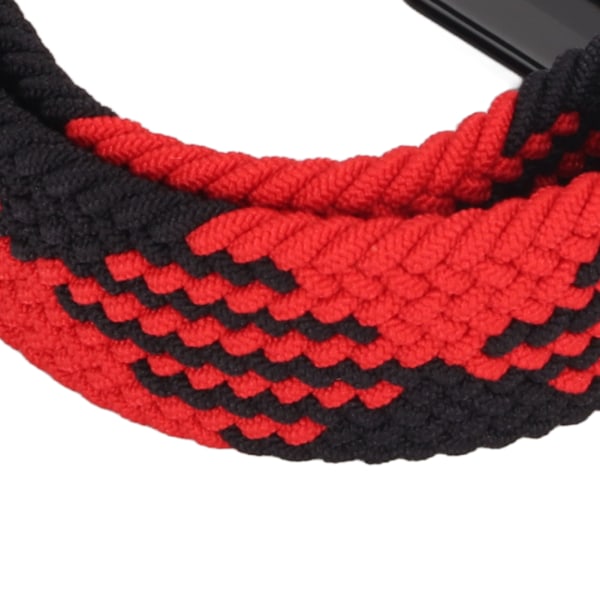 Strækbar Nylon Flettet Urrem med Beskyttelses Bumper Case Tilbehør Passer til Mi Band 7 Pro Rød Sort og Sort Case