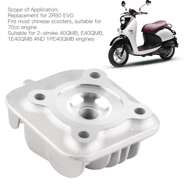 Scooter Cylinderhuvudskydd 47mm Aluminium för 70cc 2-takts 40QMB E40QMB 1E40QMB 1PE40QMB Motorer