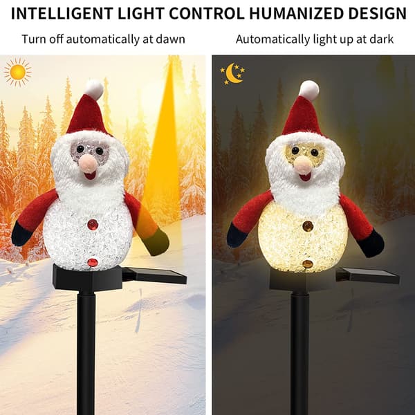 2 pakker snemand solcellelamper jule solcellelamper have snemand dekorative gårdgangslamper