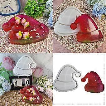 Silikonhartsbrickformar Hantverksformar Julhattsform Hartsplattformar Smyckesfatformar Silikontextur