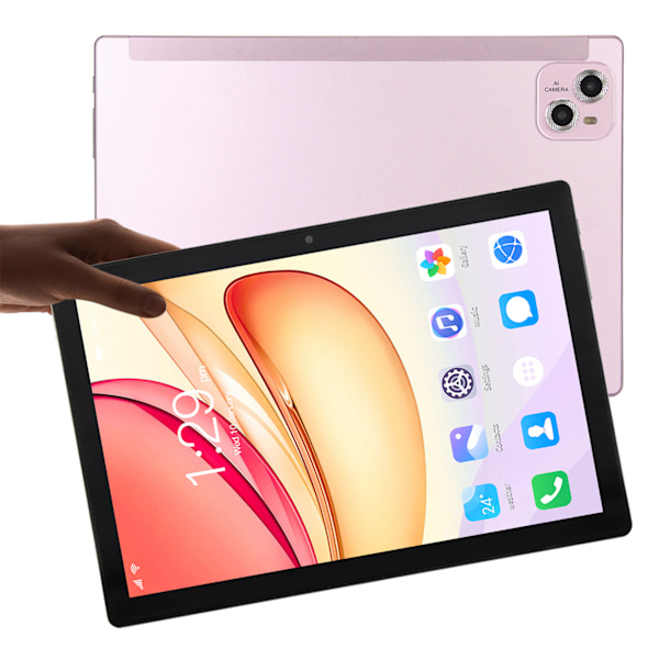 10,1 tums surfplatta för Android 10 6GB 128GB 8-kärnig CPU 5G WiFi-stöd 4G-nätverk 8MP fram 16MP bakre FHD-surfplatta EU-kontakt 100‑240V EU-kontakt Lila