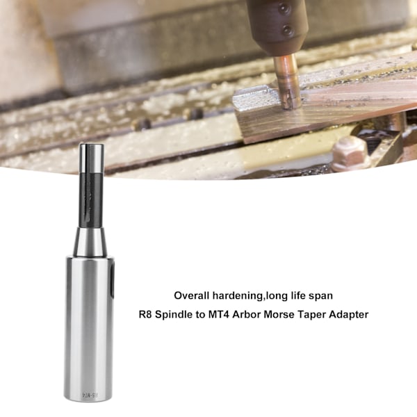 R8 Spindel til MT4 Arbor Morse Taper Adapter Legering Stål Flad Udseende Spindel Adapter