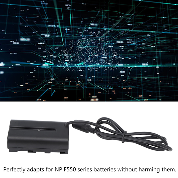 NP F550 Dummy Batteri DC-Kopplare Full Dekodning AC F550 Strömadapter för YN300 II YN 600 W260 5080LED 5010LED 5012LED 5010A AC100‑240V EU-kontakt