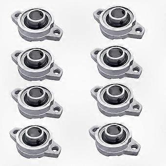 8-pack Zinklegering Kullagerblock med Automatisk Borrfläns (12mm)