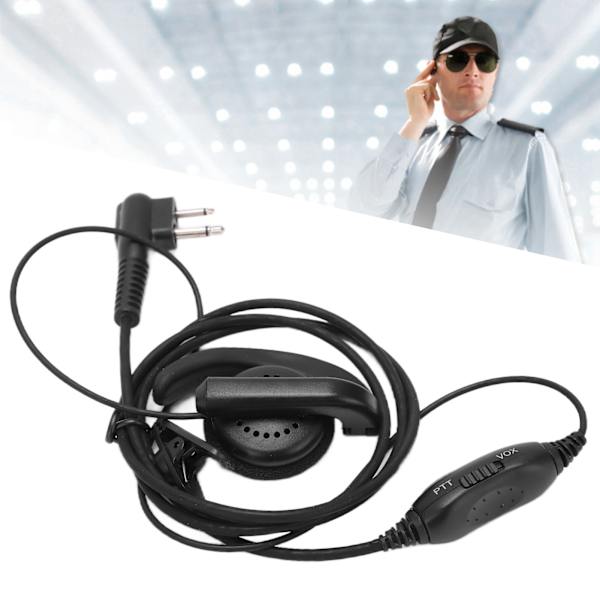Walkie Talkie -kuulokemikrofoni, 2-suuntainen radio, mustat kuulokkeet, universaali äänen vastaanottojärjestelmä