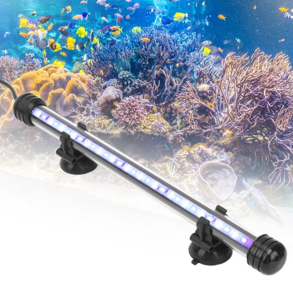 Akvarielys Vandtæt Fiskekumbelysning med LED-lys 3 Tilstande Dæmpbar 100‑240VUK Stik 28CM