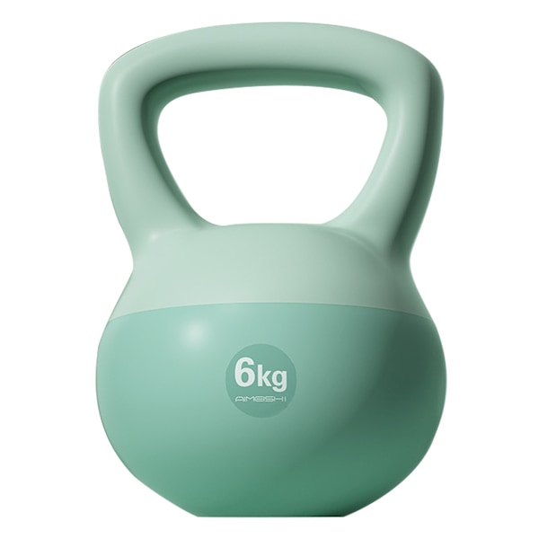 Myk Kettlebell for Kvinners Squat Treningsprogramvare 5kg Pot Dumbbell Hip Strength Training Sand Kettlebell Fitness Turquoise 6kg