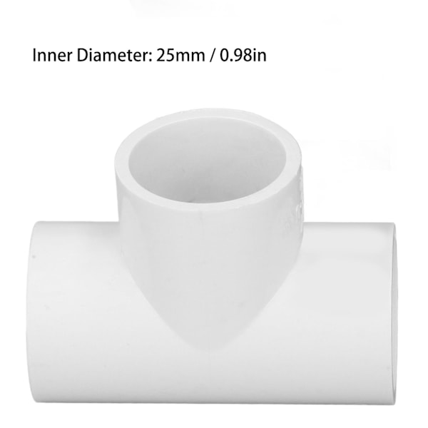 12 stk PVC T-rørbeslag Plast Like Diameter Koblinger Adapter Vannforsyning Hjemmeforbedring 25mm ID