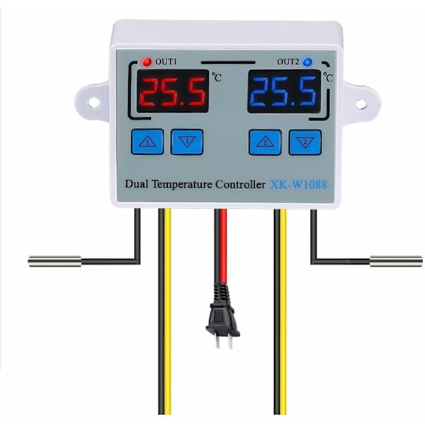 Temperaturkontroller för inkubation och utrustningshus, utrustad med vattentät sensorprob och LED digital display