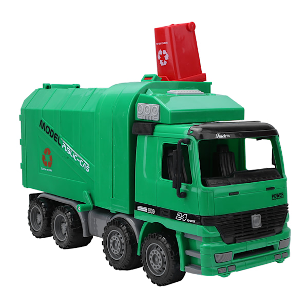 Lasten Inertia-jätteauto 3 roskakorin kanssa - Auton malli lapsille - Käsikäyttöinen auto 3 roskakorin kanssa