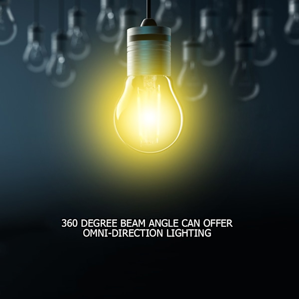 E27 LED-glödlampa i vintagestil med filament, varmt och kallt vitt ljus, 220V (Varmvit-2W)