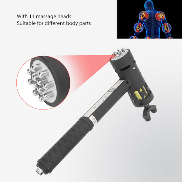 Shockwave Terapi Maskine 9 Gear 3 Arbejdstilstande Muskelafslapning Massager Shockwave Maskine Sort 100‑240V AU Stik