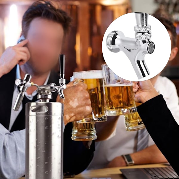 Craft Brew Masterpiece, Rostfri Pläterad Ölkran med Enkel Installation av Kegeratordelar, Livsmedelssäkert Material för Hälsosammare Upphällning, Kompatibel med