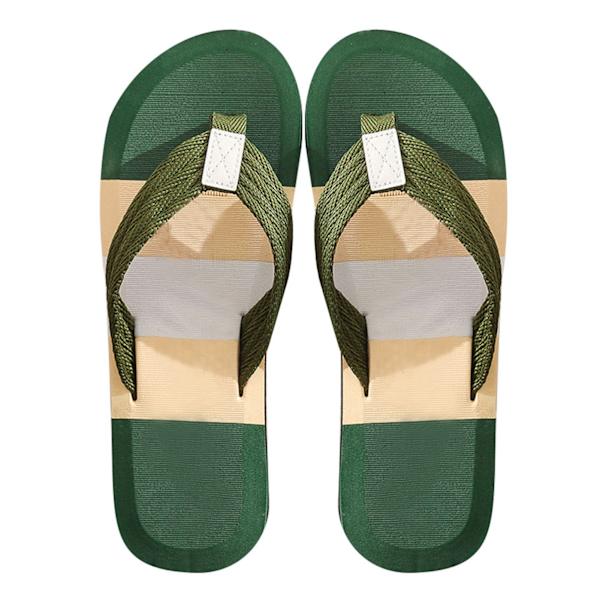 Mænds Flip Flops Hurtigtørrende Åndbar Skridsikker Blød EVA Ergonomisk Strand Thong Sandaler Grøn 40