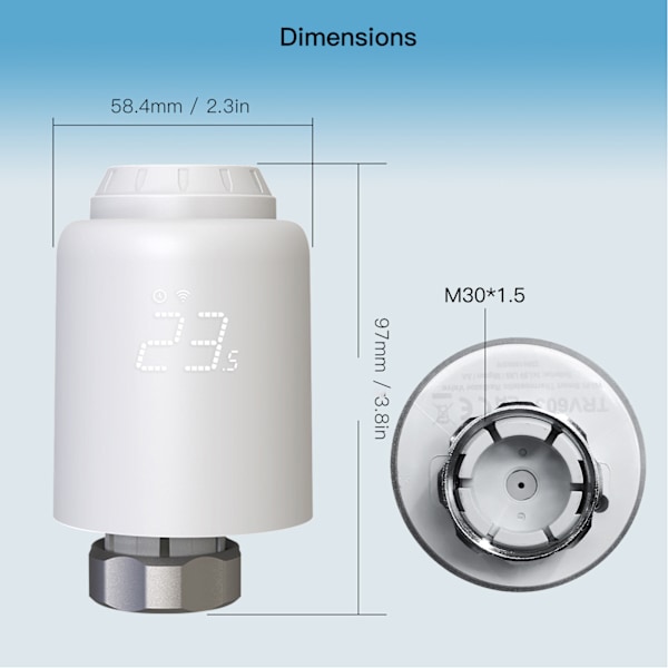 WiFi Smart Radiator Termostat APP Kontrol Trådløs LED Display Termostatisk Radiatorventil Sæt
