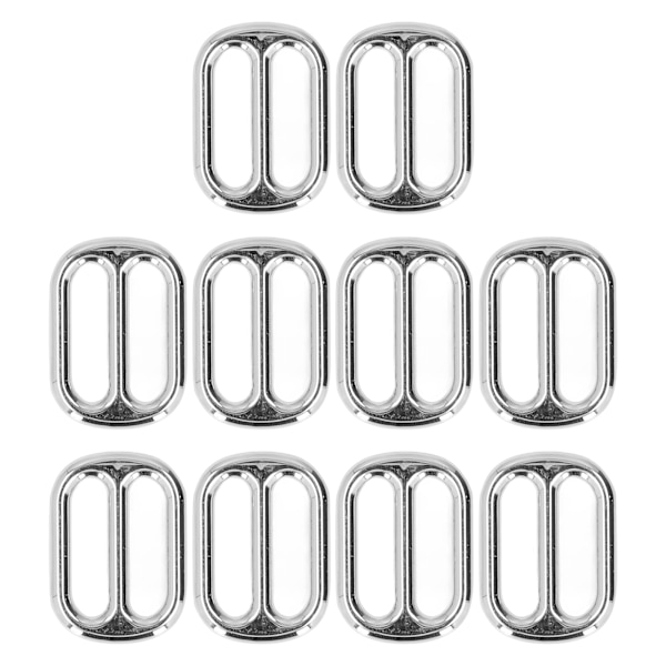 10 st Metallspännen Zinklegering Utsökt Hantverk Mycket Hållbart Färgfast Bred Användning Metallglidspänne Silver