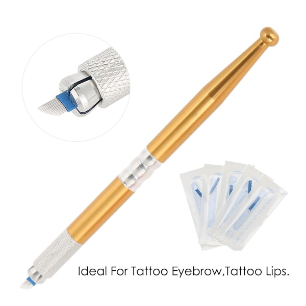 Ögonbryns Tatueringsset Manuell Penna Övningshud Pigment Nål Blad Ringkopp Tatueringsset 4#