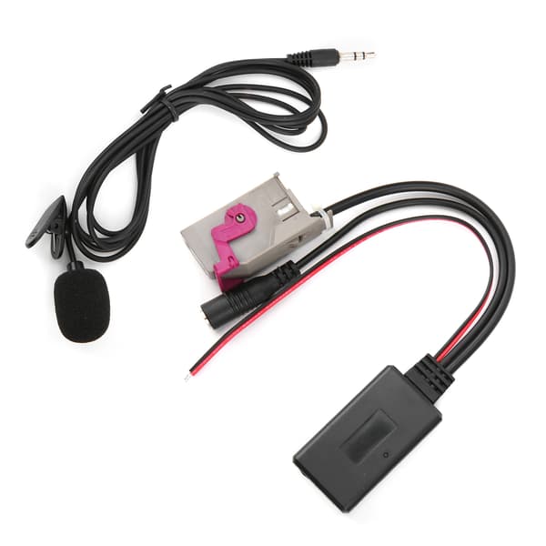 Bluetooth AUX-adapter til bilstereo, Bluetooth 5.0-protokol håndfri mikrofon Plug and Play-installation med DSD stor kapacitet ABS-materiale høj