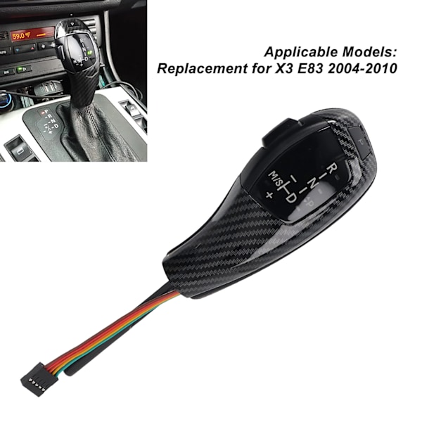 LED Automatgirskifte-knapp Venstrekjøring Rød Knapp Glatt Erstatning for X3 E83 2004‑2010 Karbonfiber Stil