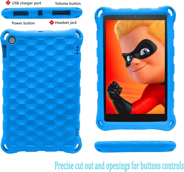 2019 Ny Fire 7 Tablet Fodral, (Kompatibel med 5:e generationen, 2015 års modell/7:e generationen, 2017 års modell/9:e generationen, 2019 års modell), Lättvikt New-Blue