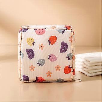 Oppbevaringspose for sanitetsbind Periodeveske med glidelås for sanitetsbind Første periode gaver til jenter Vesker for tenåringsjenter Kvinner Damer