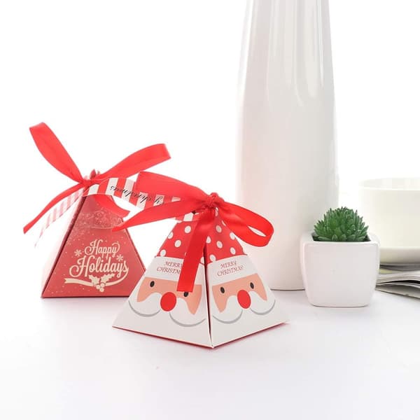 Julklappsask presentförpackningsset 30 dekorativa godisaskar, kex, godis julgodispåsar med jultomte, ren och julgran presentask