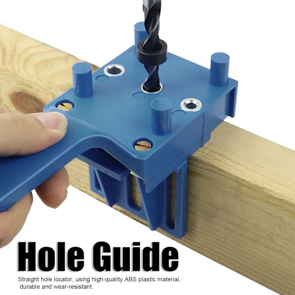 8 stk/sett Snekkerhull-lokaliseringsverktøy for boring, dowel-guide for snekring, blå