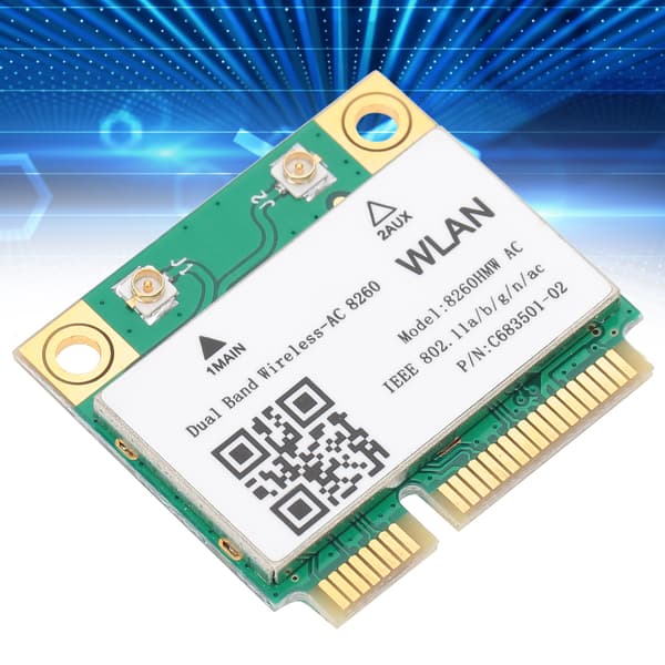 802.11ac Trådløst netværkskort til PC, Dual Band 2,4 GHz 5 GHz højhastighedsdataoverførsel med Mini PCI-E-interface, Bluetooth 4.1 og Gigabit-understøttelse