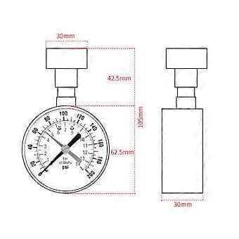 Trykmåler 0 til 200PSI messing 3/4\" han NPT gevind nedre montering, multifunktionel trykmåler