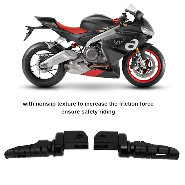 2 stk. Motorcykel Forreste Fodstøtter CNC Aluminium Legering Fodstøtte Udskiftning til Aprilia RS660 RSV4 Tuono 660 V4 1100 Sort