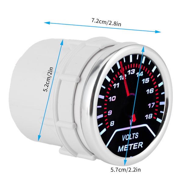 Universal Voltmeter Spetsvoltmätare Spänningsmätare 52mm Bilinstrument