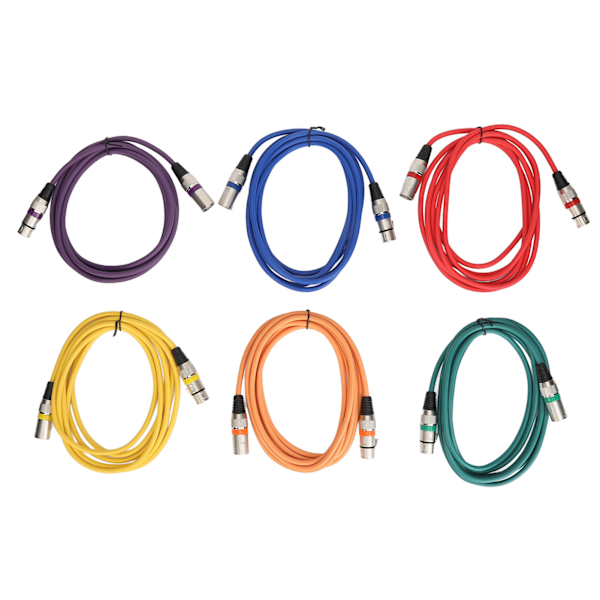 6 st XLR Hane till Hona Kabel 3m Dubbla Lager Skärmning Stark Anti-Interferens XLR Mikrofonkabel